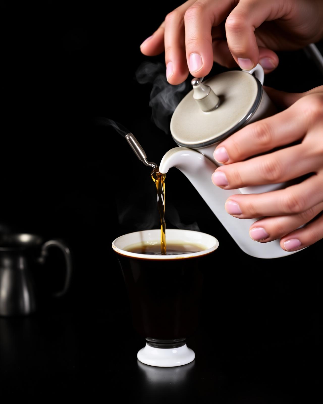 Fresh coffee being poured